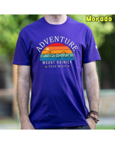 Camiseta Hombre Manga Corta-Monte Rainier Burgundy