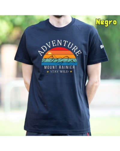 Camiseta Hombre Manga Corta-Monte Rainier Negro