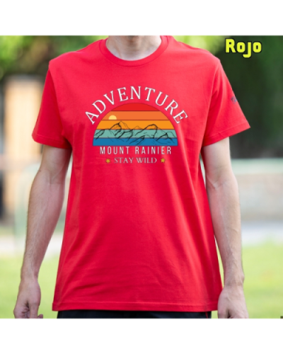 Camiseta Hombre Manga Corta-Monte Rainier Burgundy