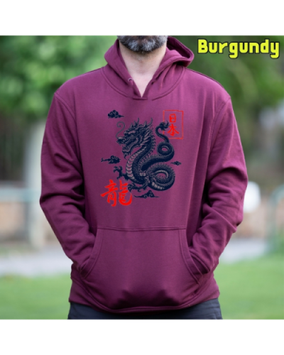 Sudadera Hombre Capucha-Dragón Pistacho