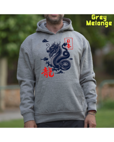 Sudadera Hombre Capucha-Dragón Pistacho