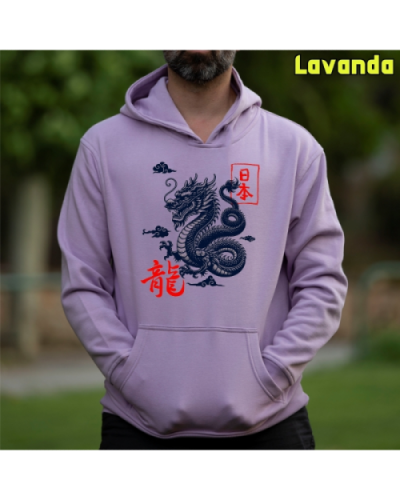 Sudadera Hombre Capucha-Dragón Pistacho