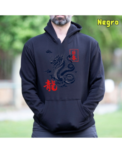 Sudadera Hombre Capucha-Dragón Pistacho