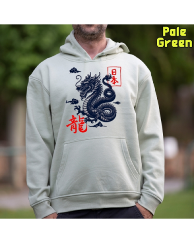 Sudadera Hombre Capucha-Dragón Pistacho