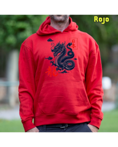 Sudadera Hombre Capucha-Dragón Pistacho