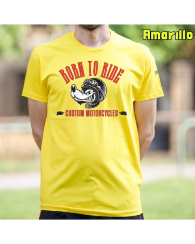 Camiseta Hombre Manga Corta-Custom Motor GreyMelange