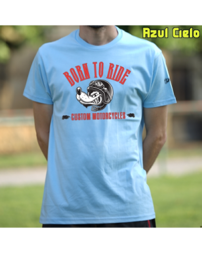 Camiseta Hombre Manga Corta-Custom Motor GreyMelange