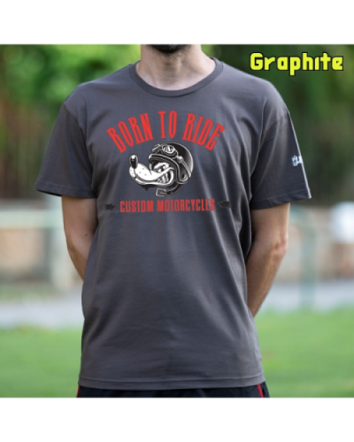 Camiseta Hombre Manga Corta-Custom Motor GreyMelange