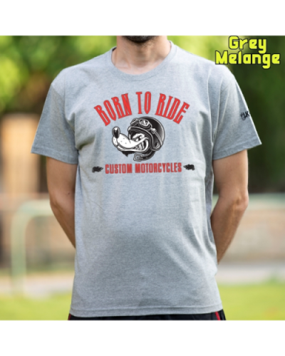 Camiseta Hombre Manga Corta-Custom Motor GreyMelange