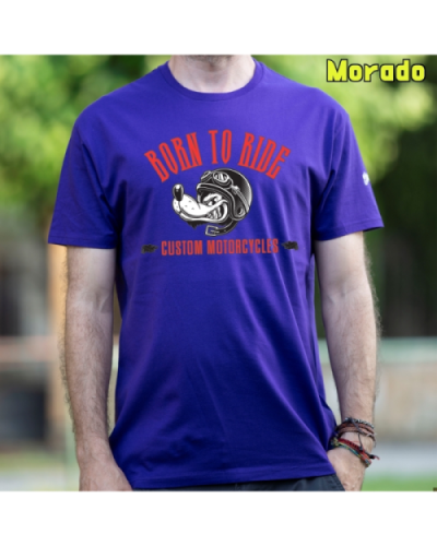 Camiseta Hombre Manga Corta-Custom Motor GreyMelange