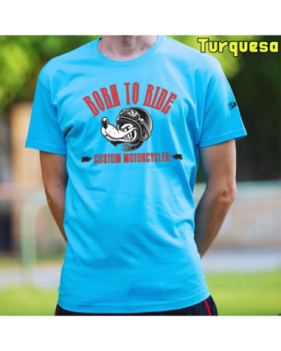 Camiseta Hombre Manga Corta-Custom Motor GreyMelange