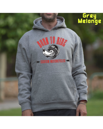 Sudadera Hombre Capucha-Custom Motor GreyMelange