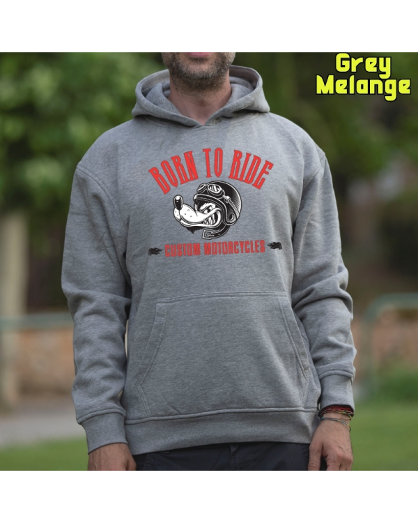 Sudadera Hombre Capucha-Custom Motor GreyMelange