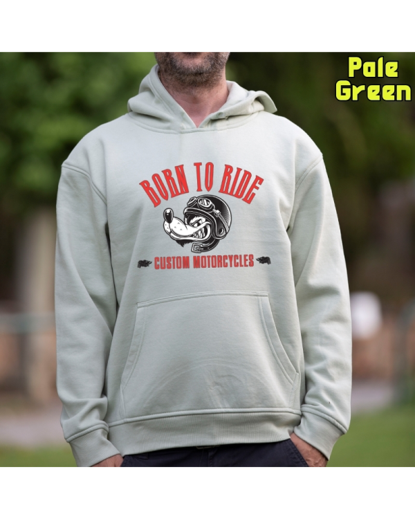 Sudadera Hombre Capucha-Custom Motor PaleGreen