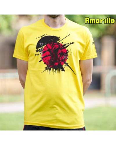 Camiseta Hombre Manga Corta-Red Samurai Amarillo