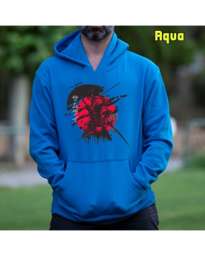 Sudadera Hombre Capucha-Red Samurai Aqua