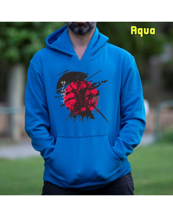 Sudadera Hombre Capucha-Red Samurai Aqua