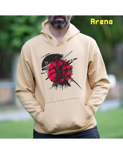 Sudadera Hombre Capucha-Red Samurai PaleGreen