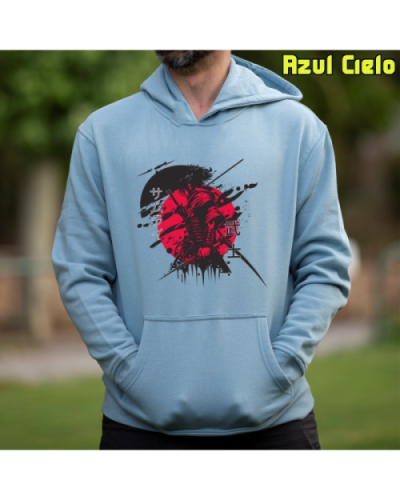 Sudadera Hombre Capucha-Red Samurai PaleGreen