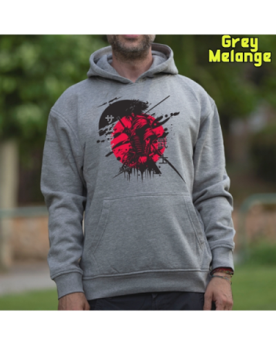 Sudadera Hombre Capucha-Red Samurai PaleGreen