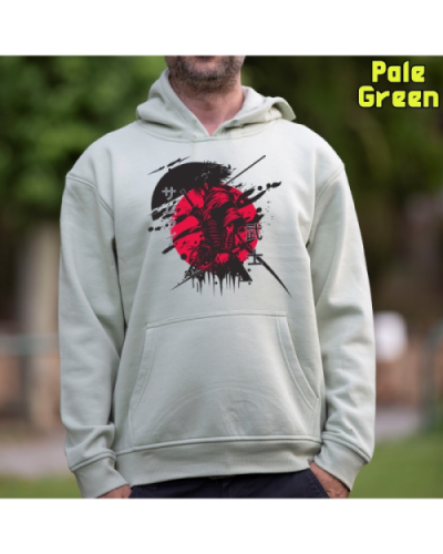 Sudadera Hombre Capucha-Red Samurai PaleGreen