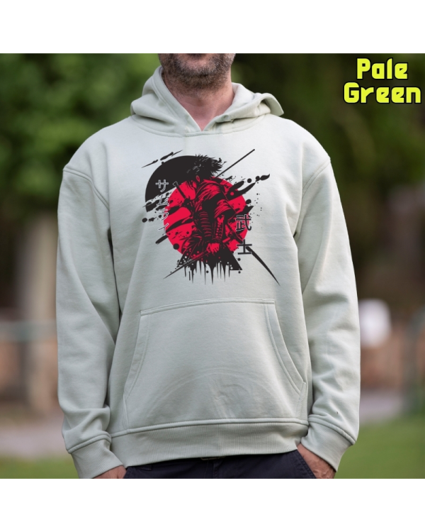 Sudadera Hombre Capucha-Red Samurai PaleGreen