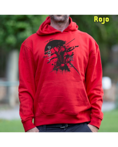 Sudadera Hombre Capucha-Red Samurai PaleGreen