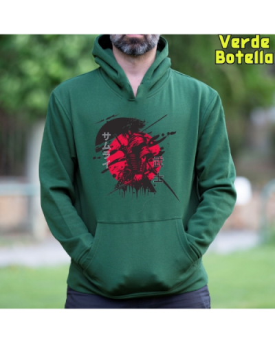 Sudadera Hombre Capucha-Red Samurai PaleGreen