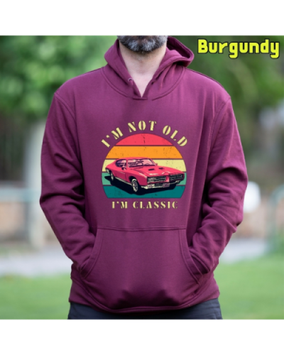 Sudadera Hombre Capucha-Soy un Clásico Burgundy