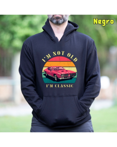 Sudadera Hombre Capucha-Soy un Clásico Negro