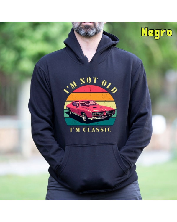 Sudadera Hombre Capucha-Soy un Clásico Negro