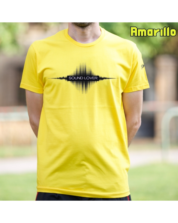 Camiseta Hombre Manga Corta-Sound Lover Amarillo