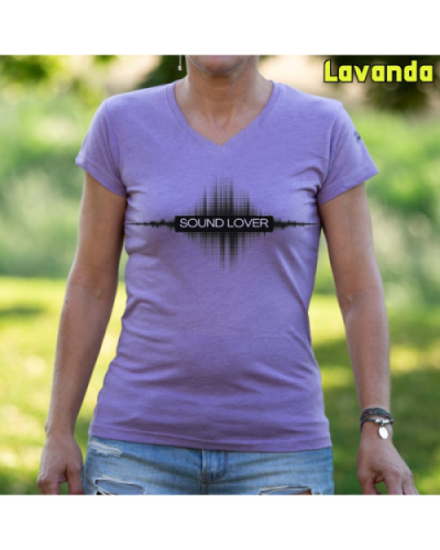 Camiseta Mujer Manga Corta-Sound Lover Lavanda