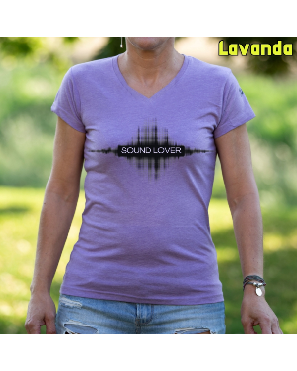 Camiseta Mujer Manga Corta-Sound Lover Lavanda