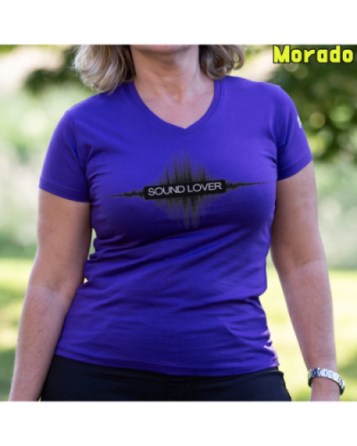 Camiseta Mujer Manga Corta-Sound Lover Charcoal