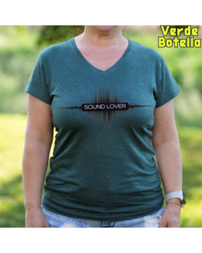 Camiseta Mujer Manga Corta-Sound Lover Charcoal