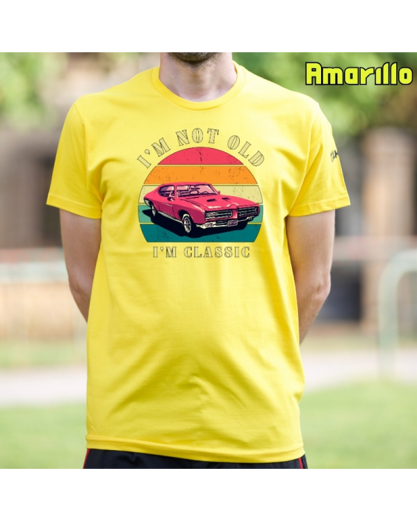 Camiseta Hombre Manga Corta-Soy un Clásico Amarillo