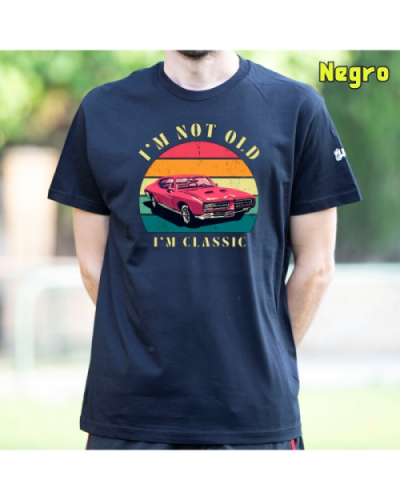 Camiseta Hombre Manga Corta-Soy un Clásico Negro