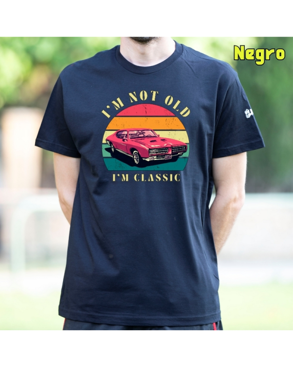 Camiseta Hombre Manga Corta-Soy un Clásico Negro
