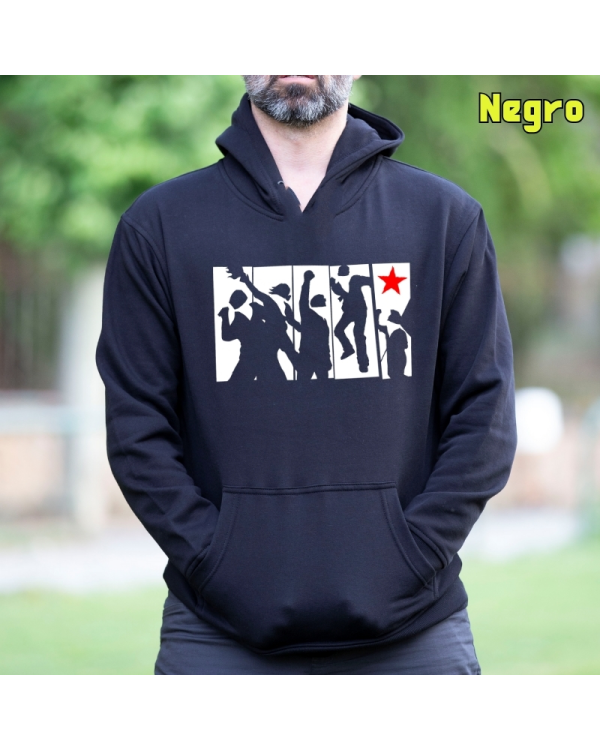 Sudadera Hombre Capucha-Revolution Negro