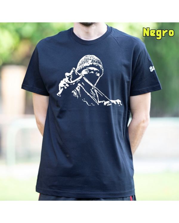 Camiseta Hombre Manga Corta-Antifa Negro