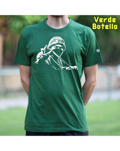 Camiseta Hombre Manga Corta-Antifa Negro