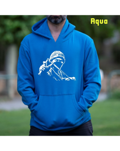 Sudadera Hombre Capucha-Antifa Aqua