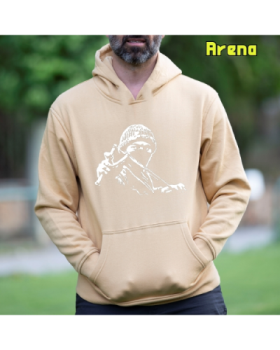 Sudadera Hombre Capucha-Antifa Negro