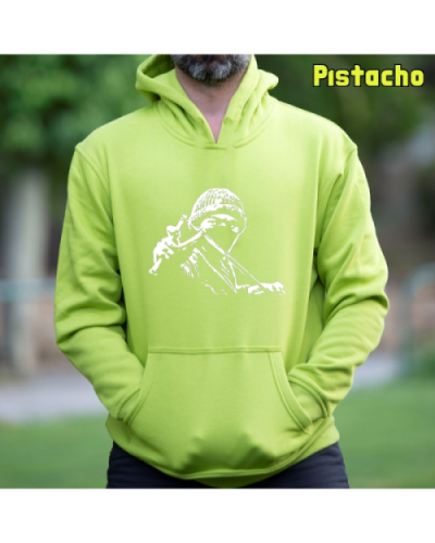 Sudadera Hombre Capucha-Antifa Negro