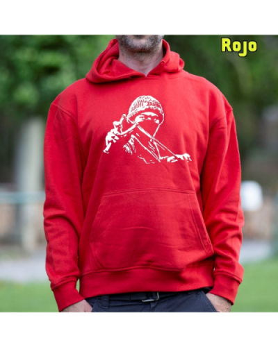 Sudadera Hombre Capucha-Antifa Negro