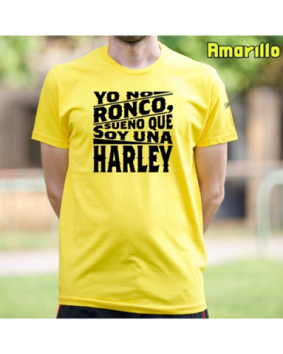 Camiseta Hombre Manga Corta-Yo no ronco Amarillo