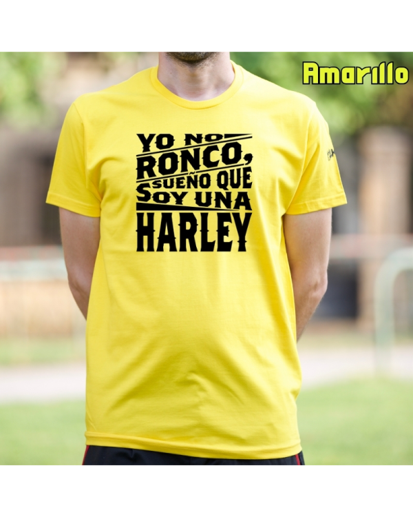 Camiseta Hombre Manga Corta-Yo no ronco Amarillo