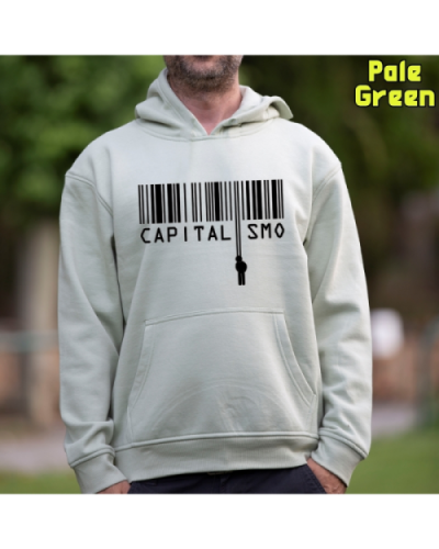 Sudadera Hombre Capucha-Capitalismo. PaleGreen
