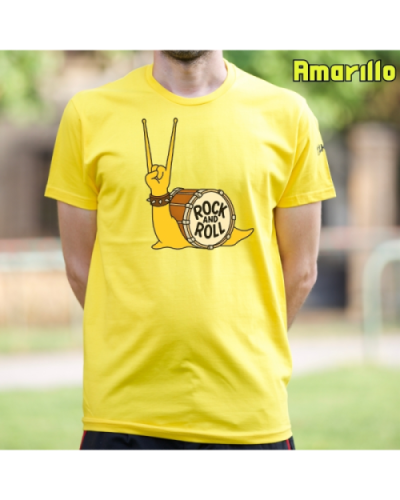 Camiseta Hombre Manga Corta-CaraRock Amarillo